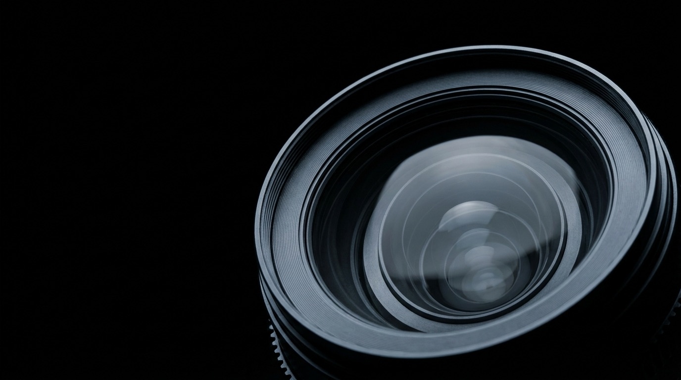 Macro detail of a cinema lens.